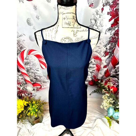Lulu's Chic Ease Sleeveless Apron Mini Dress Navy Blue XL - Picture 10 of 16
